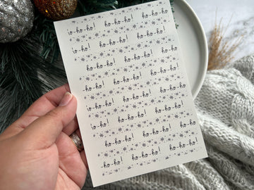 1 Sheet, Approx 13x90cm, Christmas Print Water Decal Image Transfer for Polymer Clay / Ceramics
